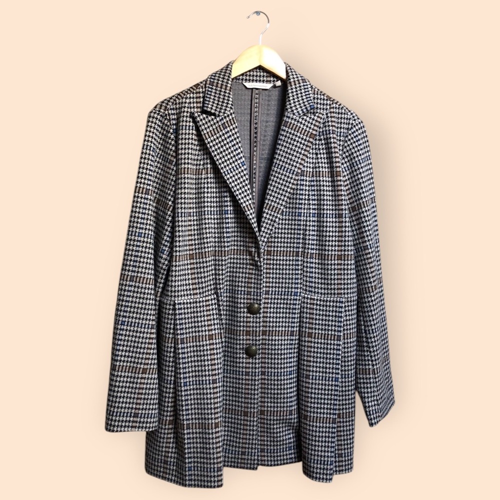 Soft Surroundings Jessamyn Houndstooth Blazer Elegant Business Casual Women’s L